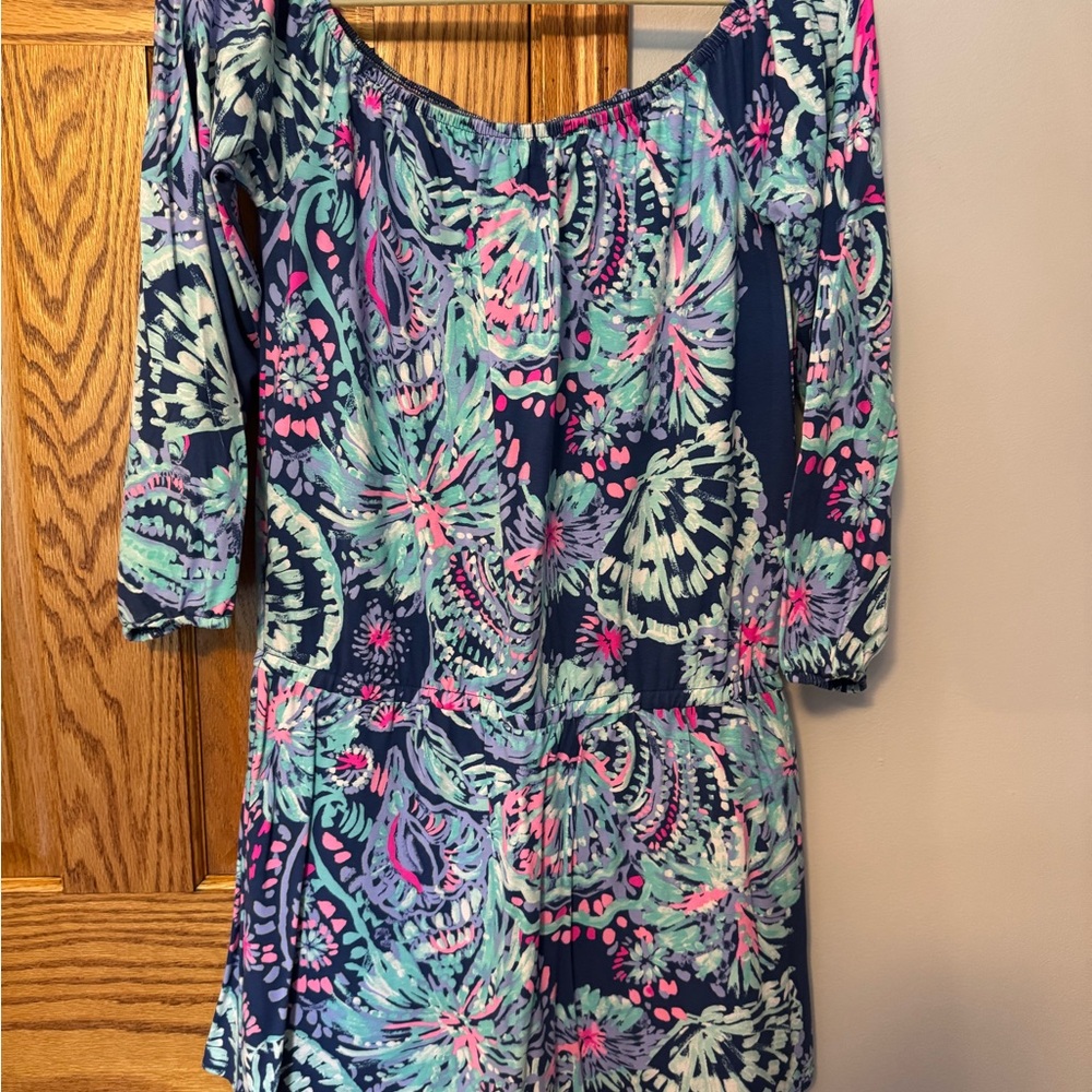 Lilly Pulitzer Lana off shoulder Romper dress medium HTF